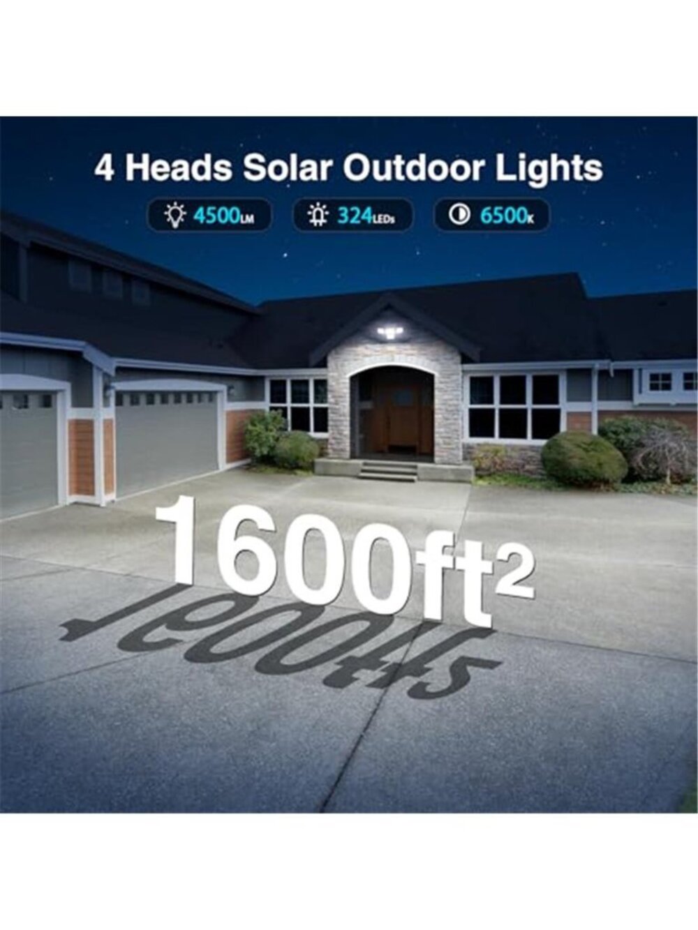 Solar Lights Outdoor Motion Sensor Waterproof LED Flood Security Yard Light - Picture 5 of 6
